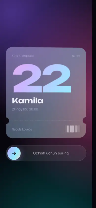 Holo taklifnomasi: Golografik chipta — suring va oching